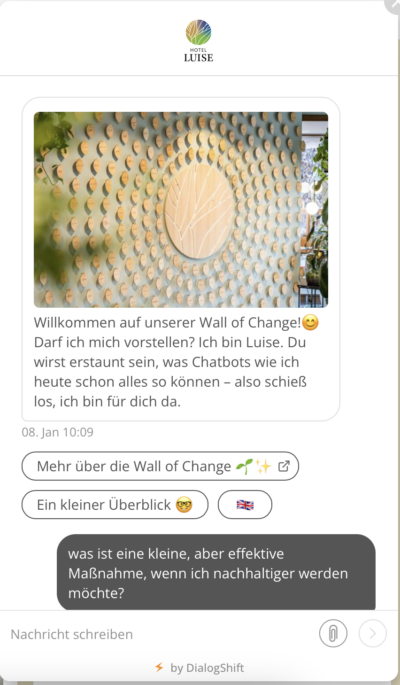 Chatbot auf der Wall of Change